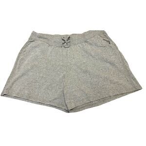 HANES DRAWSTRING ELASTIC WAIST SHORTS, WOMENS, XXS, GREY, ACTIVEWEAR